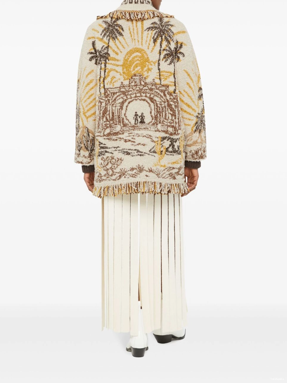 Cheap cardigan fringed-edge Alanui Women patterned-jacquard 0821